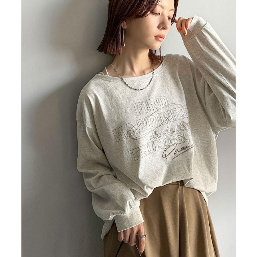 【 クラシカルエルフ classical elf 】トップス Tシャツ レディース 綿100％ 前後2way ヴィンテージ 風 ワイド ネック ロンTee 長袖 | classicalelf | 13