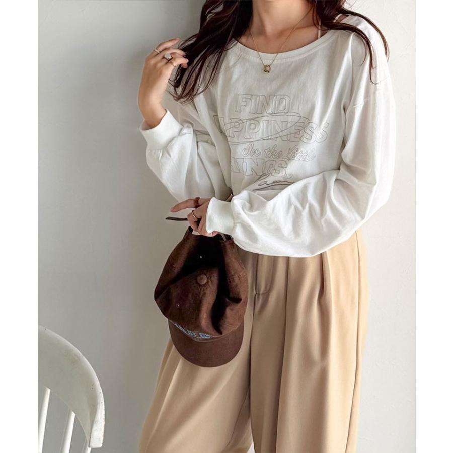 【 クラシカルエルフ classical elf 】トップス Tシャツ レディース 綿100％ 前後2way ヴィンテージ 風 ワイド ネック ロンTee 長袖 | classicalelf | 04