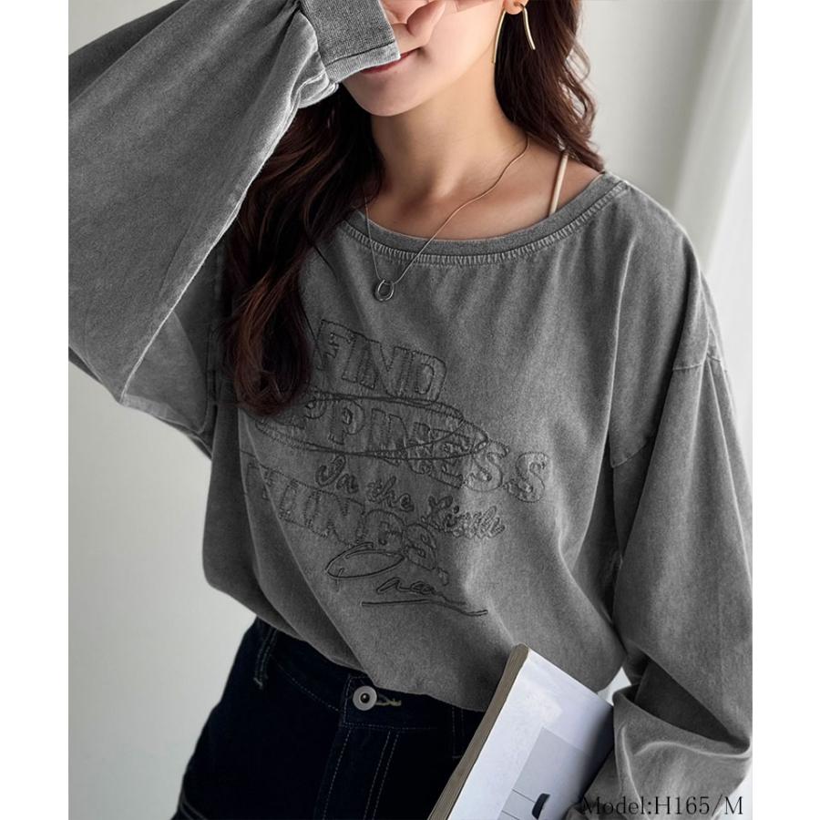 【 クラシカルエルフ classical elf 】トップス Tシャツ レディース 綿100％ 前後2way ヴィンテージ 風 ワイド ネック ロンTee 長袖 | classicalelf | 05