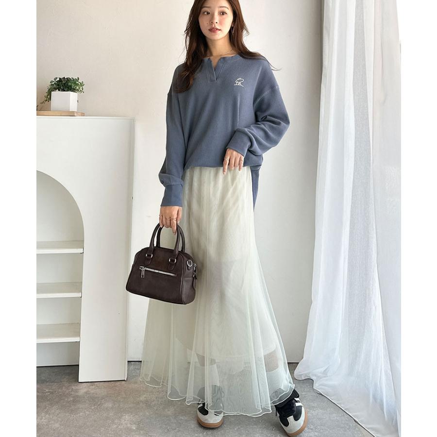 【 クラシカルエルフ classical elf 】トップス 秋 カットソー 長袖 レディース クロンT 長袖 Tシャツ ロング キーネック オーバーサイズ ワッフル | classicalelf | 15