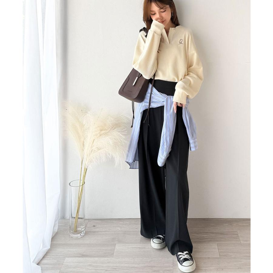 【 クラシカルエルフ classical elf 】トップス 秋 カットソー 長袖 レディース クロンT 長袖 Tシャツ ロング キーネック オーバーサイズ ワッフル | classicalelf | 04