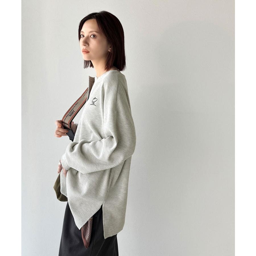 【 クラシカルエルフ classical elf 】トップス 秋 カットソー 長袖 レディース クロンT 長袖 Tシャツ ロング キーネック オーバーサイズ ワッフル | classicalelf | 07