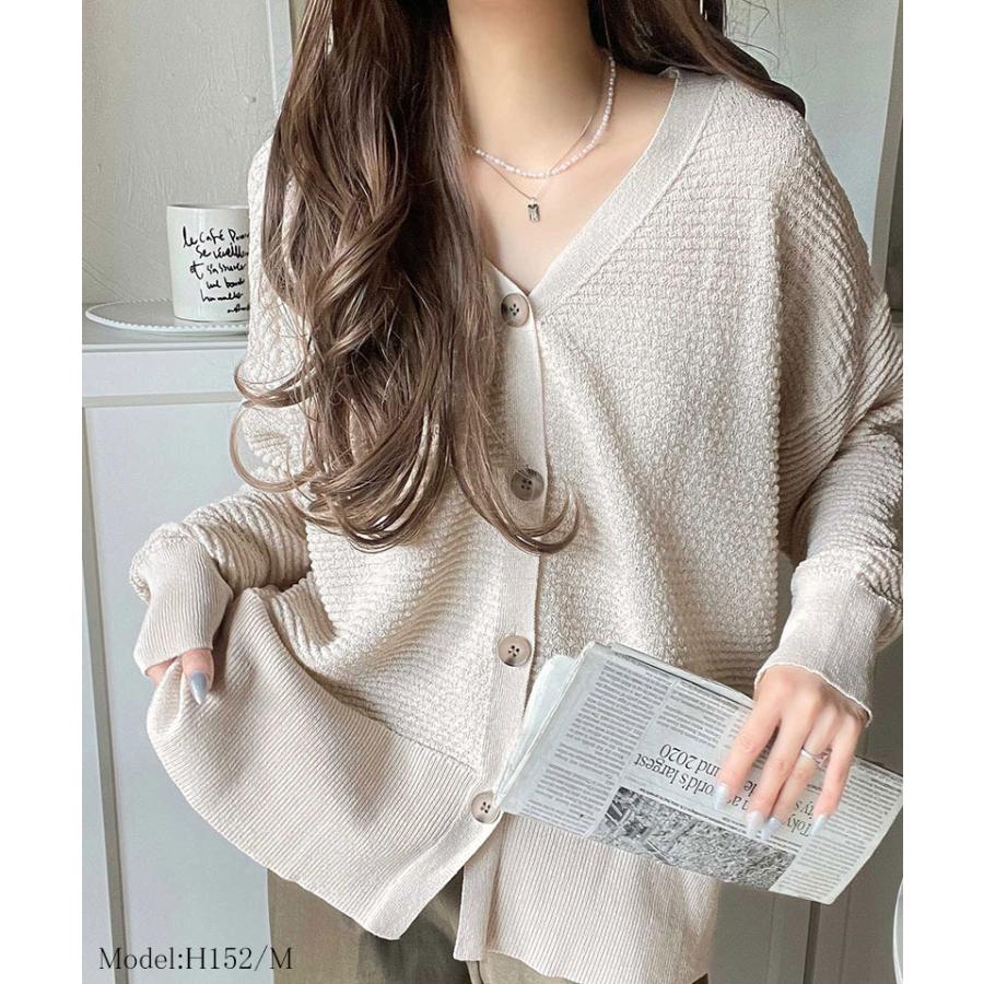 【 クラシカルエルフ classical elf 】 トップス カーディガン レディース ニット カーデ ブークレ編み 羽織り 立体感 上品 ニットカーディガン ゆったり | classicalelf | 02