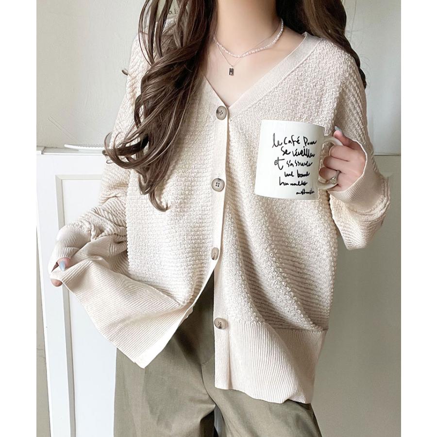 【 クラシカルエルフ classical elf 】 トップス カーディガン レディース ニット カーデ ブークレ編み 羽織り 立体感 上品 ニットカーディガン ゆったり | classicalelf | 03