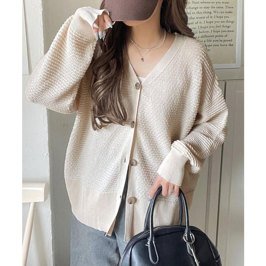 【 クラシカルエルフ classical elf 】 トップス カーディガン レディース ニット カーデ ブークレ編み 羽織り 立体感 上品 ニットカーディガン ゆったり | classicalelf | 04