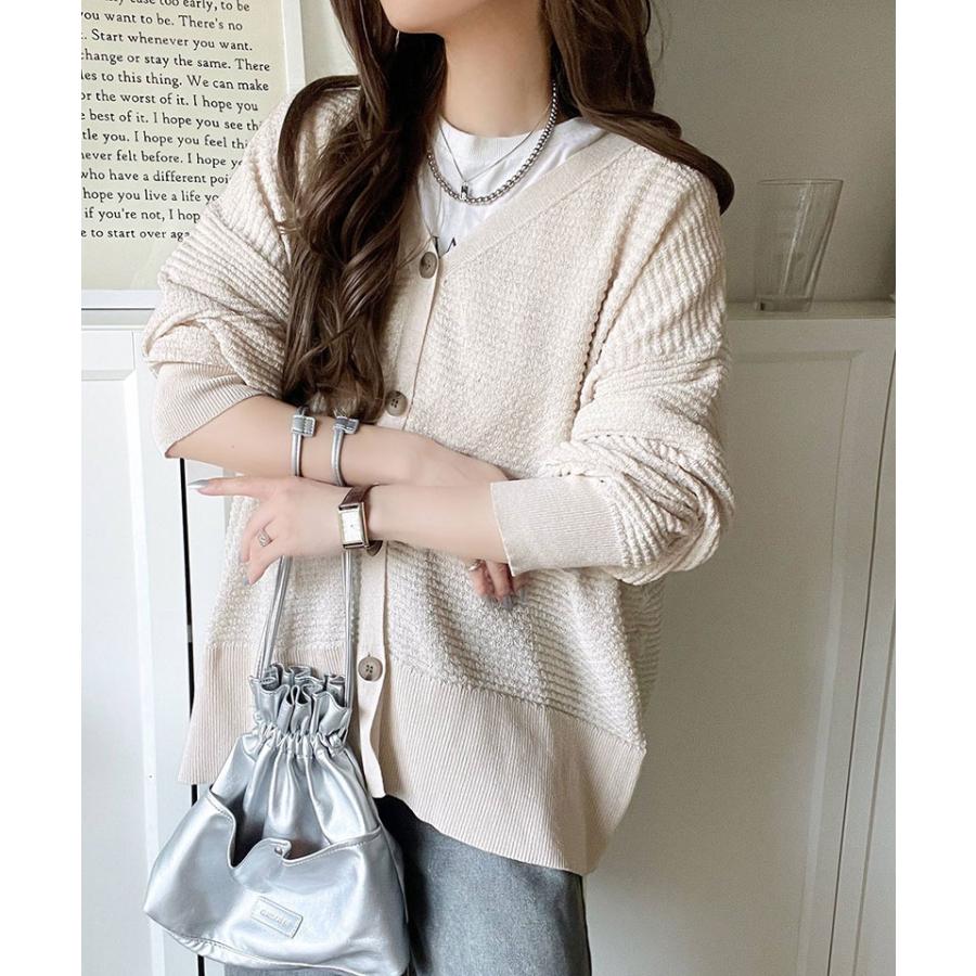 【 クラシカルエルフ classical elf 】 トップス カーディガン レディース ニット カーデ ブークレ編み 羽織り 立体感 上品 ニットカーディガン ゆったり | classicalelf | 05