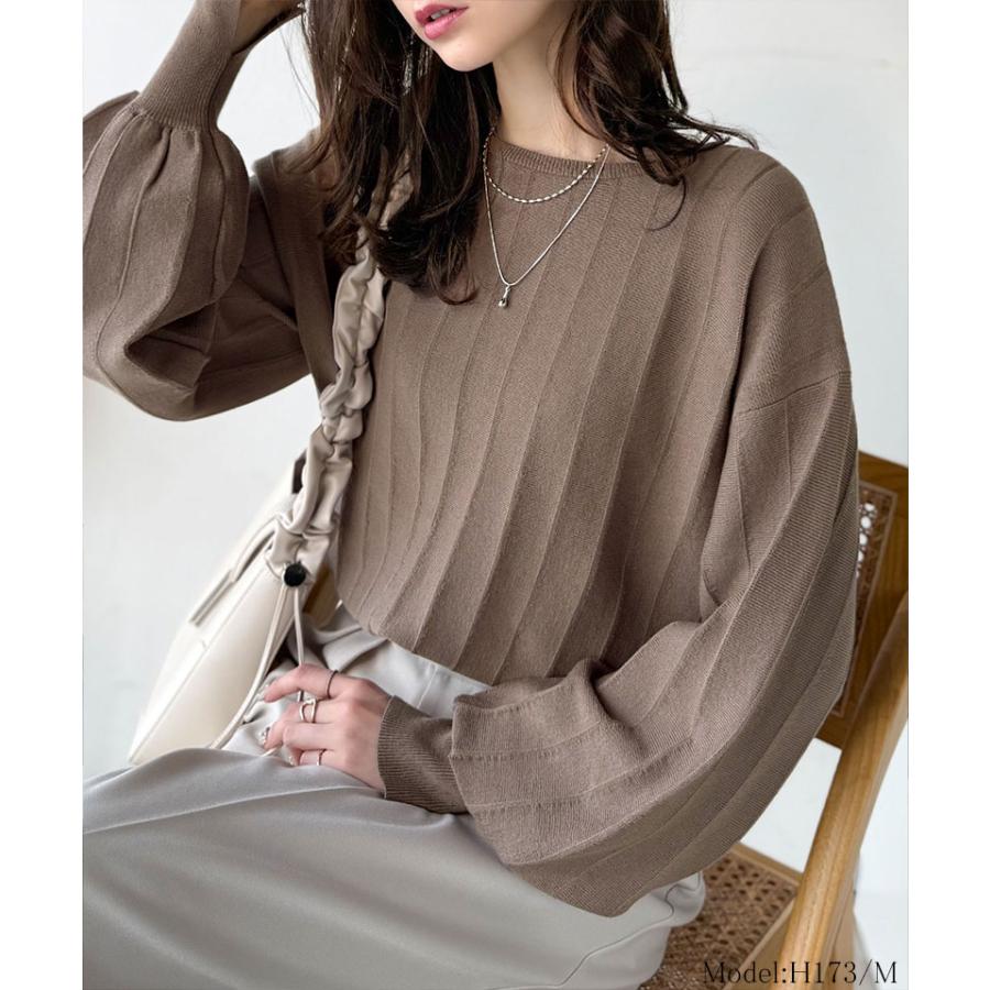 【 クラシカルエルフ classical elf 】 トップス ニット レディース タック 編み 袖口 スリット パフニット滑らか 肌触り デイリー オフィス 着回し | classicalelf | 10