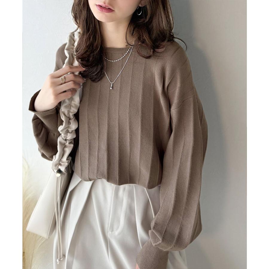 【 クラシカルエルフ classical elf 】 トップス ニット レディース タック 編み 袖口 スリット パフニット滑らか 肌触り デイリー オフィス 着回し | classicalelf | 11