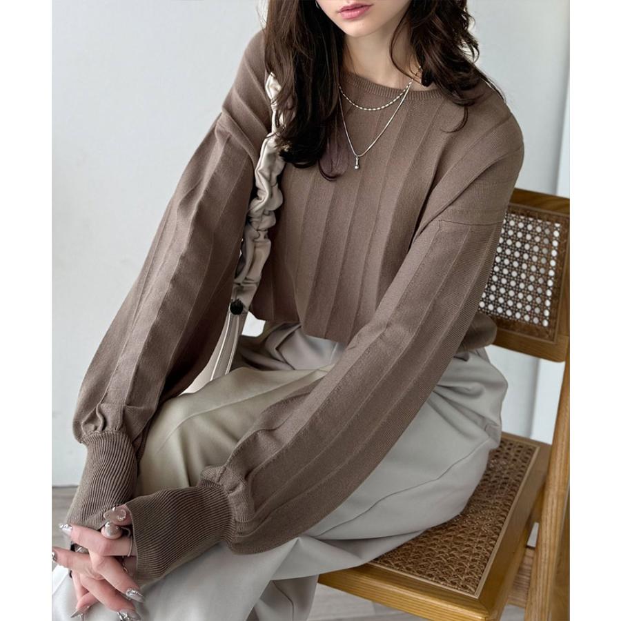 【 クラシカルエルフ classical elf 】 トップス ニット レディース タック 編み 袖口 スリット パフニット滑らか 肌触り デイリー オフィス 着回し | classicalelf | 12