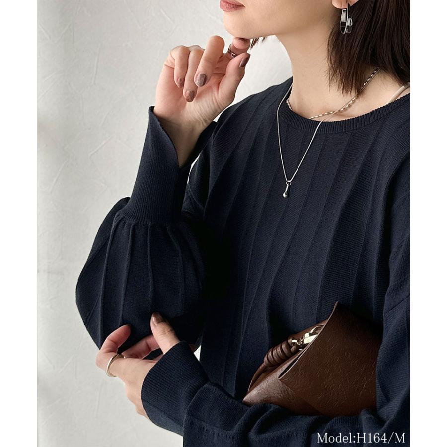 【 クラシカルエルフ classical elf 】 トップス ニット レディース タック 編み 袖口 スリット パフニット滑らか 肌触り デイリー オフィス 着回し | classicalelf | 13