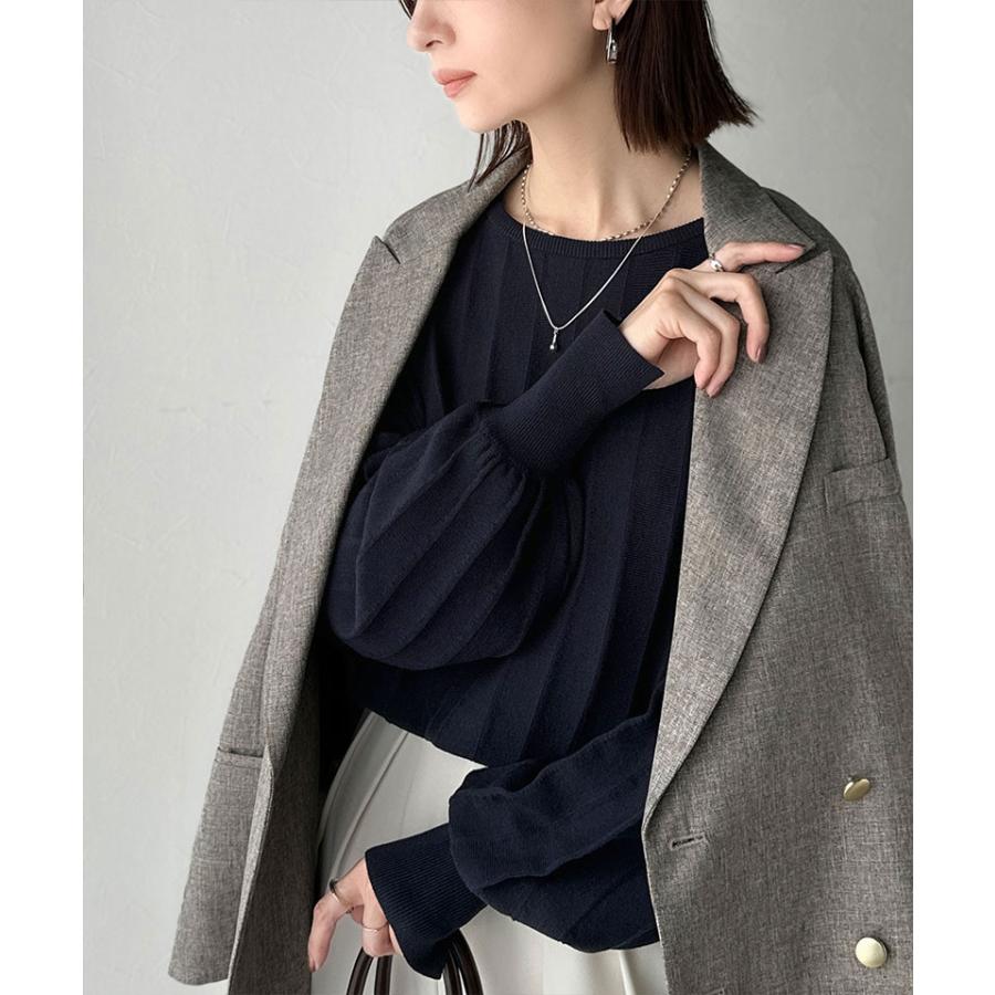 【 クラシカルエルフ classical elf 】 トップス ニット レディース タック 編み 袖口 スリット パフニット滑らか 肌触り デイリー オフィス 着回し | classicalelf | 15