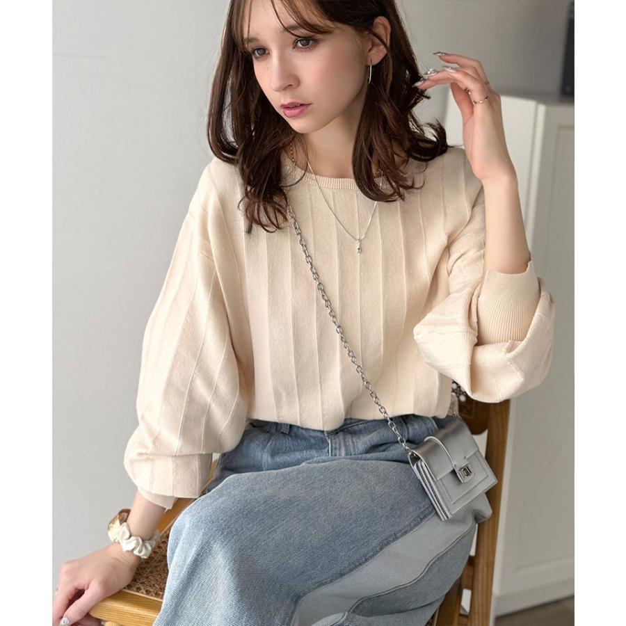 【 クラシカルエルフ classical elf 】 トップス ニット レディース タック 編み 袖口 スリット パフニット滑らか 肌触り デイリー オフィス 着回し | classicalelf | 04