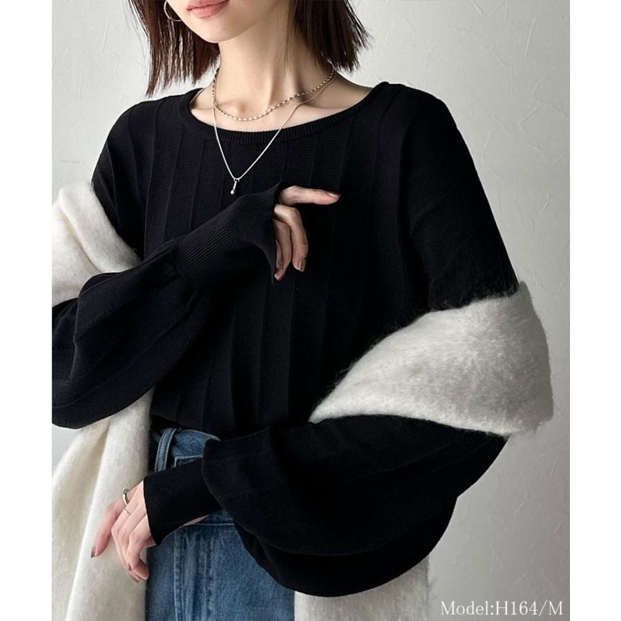 【 クラシカルエルフ classical elf 】 トップス ニット レディース タック 編み 袖口 スリット パフニット滑らか 肌触り デイリー オフィス 着回し | classicalelf | 06