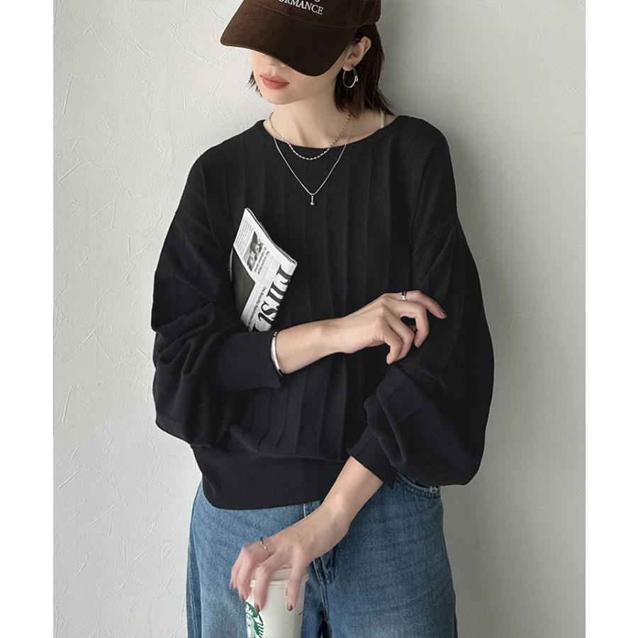 【 クラシカルエルフ classical elf 】 トップス ニット レディース タック 編み 袖口 スリット パフニット滑らか 肌触り デイリー オフィス 着回し | classicalelf | 07