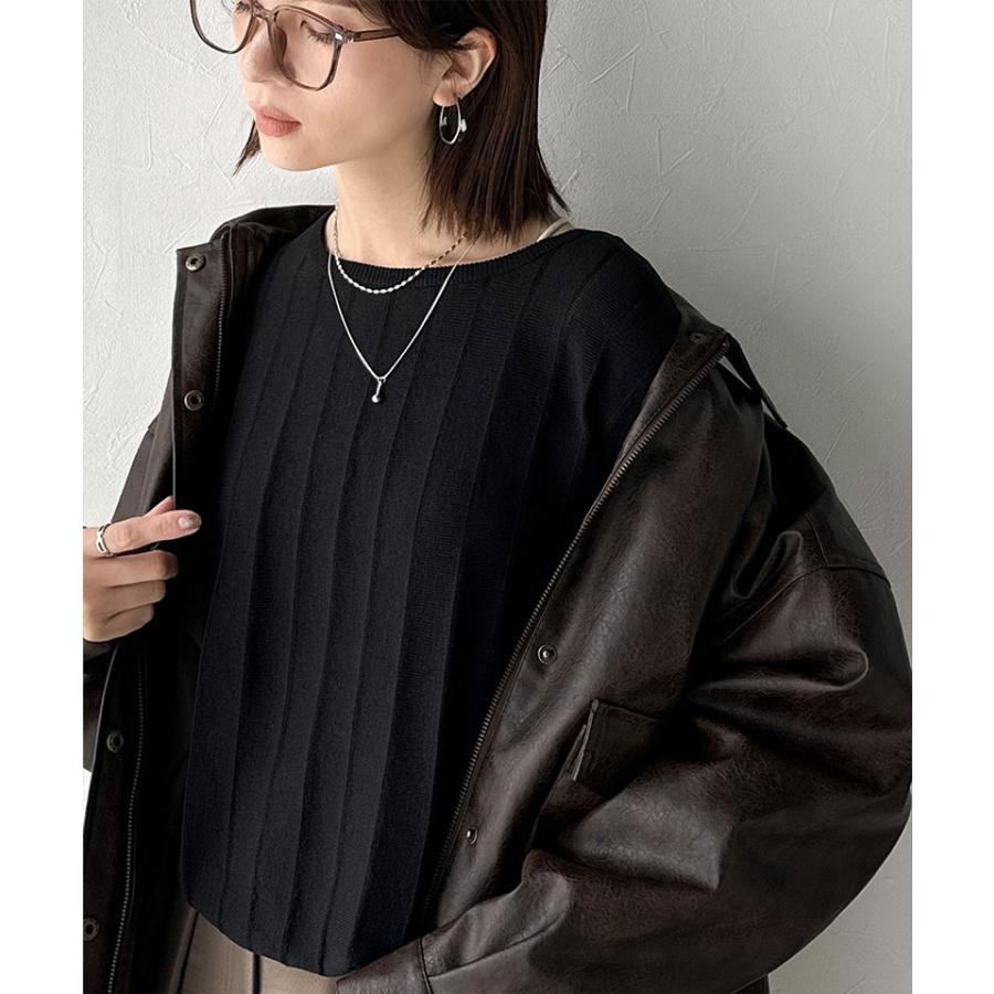 【 クラシカルエルフ classical elf 】 トップス ニット レディース タック 編み 袖口 スリット パフニット滑らか 肌触り デイリー オフィス 着回し | classicalelf | 09