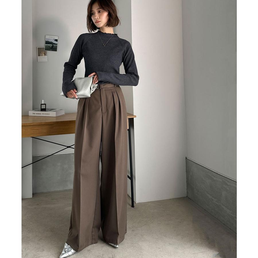 【 クラシカルエルフ classical elf 】ニット レディース 長袖 トップス リブニット バイカラー 配色メロウ フィット感 華奢見え 柔らかい プチハイネック | classicalelf | 09