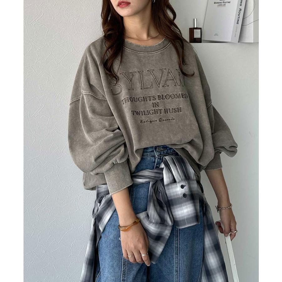 【 クラシカルエルフ classical elf 】スウェット レディース トップス プルオーバー オーバーサイズ 刺繍ロゴ レトロ 古着 大人カジュアル メンズライク | classicalelf | 10