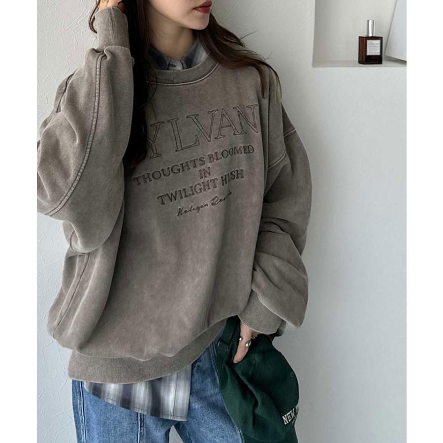 【 クラシカルエルフ classical elf 】スウェット レディース トップス プルオーバー オーバーサイズ 刺繍ロゴ レトロ 古着 大人カジュアル メンズライク | classicalelf | 11