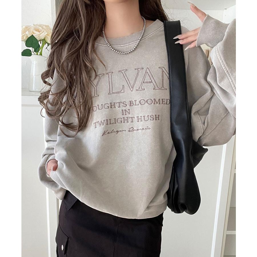 【 クラシカルエルフ classical elf 】スウェット レディース トップス プルオーバー オーバーサイズ 刺繍ロゴ レトロ 古着 大人カジュアル メンズライク | classicalelf | 13