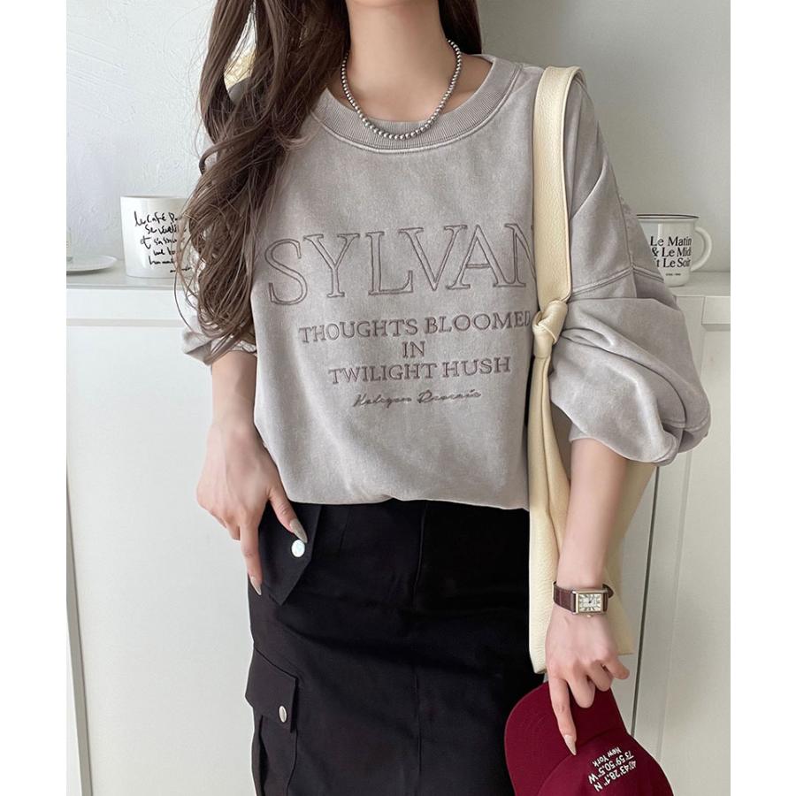 【 クラシカルエルフ classical elf 】スウェット レディース トップス プルオーバー オーバーサイズ 刺繍ロゴ レトロ 古着 大人カジュアル メンズライク | classicalelf | 14