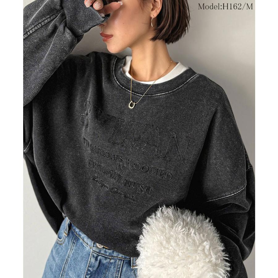 【 クラシカルエルフ classical elf 】スウェット レディース トップス プルオーバー オーバーサイズ 刺繍ロゴ レトロ 古着 大人カジュアル メンズライク | classicalelf | 02