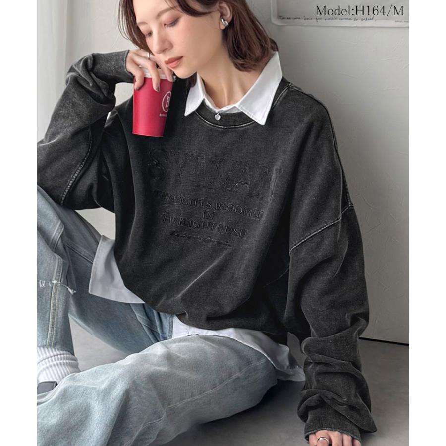 【 クラシカルエルフ classical elf 】スウェット レディース トップス プルオーバー オーバーサイズ 刺繍ロゴ レトロ 古着 大人カジュアル メンズライク | classicalelf | 04