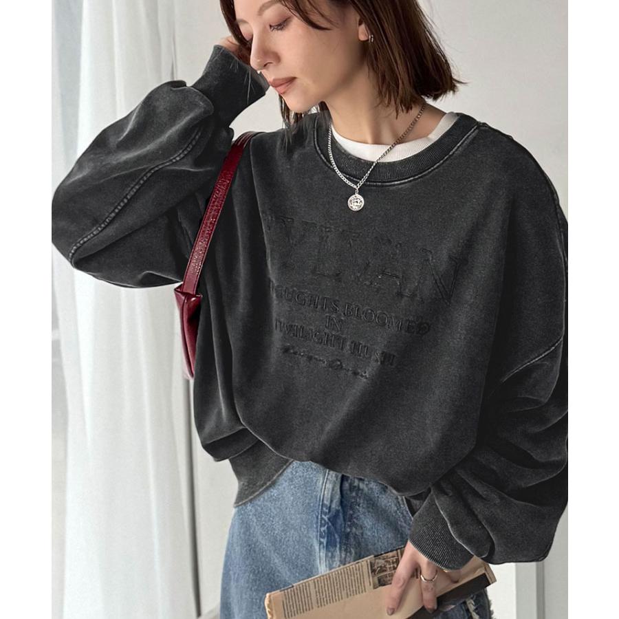 【 クラシカルエルフ classical elf 】スウェット レディース トップス プルオーバー オーバーサイズ 刺繍ロゴ レトロ 古着 大人カジュアル メンズライク | classicalelf | 05