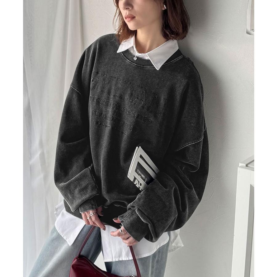 【 クラシカルエルフ classical elf 】スウェット レディース トップス プルオーバー オーバーサイズ 刺繍ロゴ レトロ 古着 大人カジュアル メンズライク | classicalelf | 06