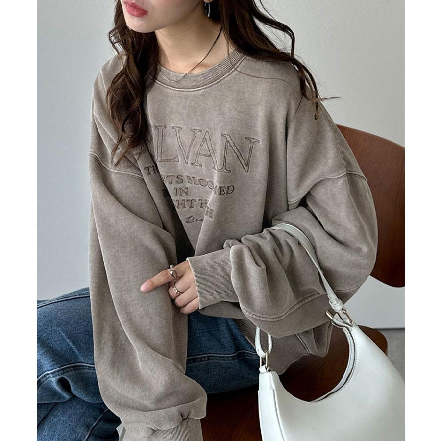 【 クラシカルエルフ classical elf 】スウェット レディース トップス プルオーバー オーバーサイズ 刺繍ロゴ レトロ 古着 大人カジュアル メンズライク | classicalelf | 08