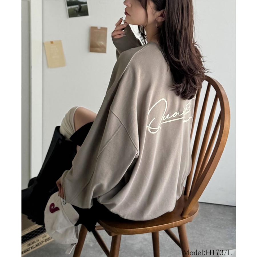 【 クラシカルエルフ classical elf 】スウェット レディース トップス サイン 風 刺繍 裏毛 レイヤードコーデ 着回し ゆるっと オーバーサイズ 大きいサイズ | classicalelf | 10