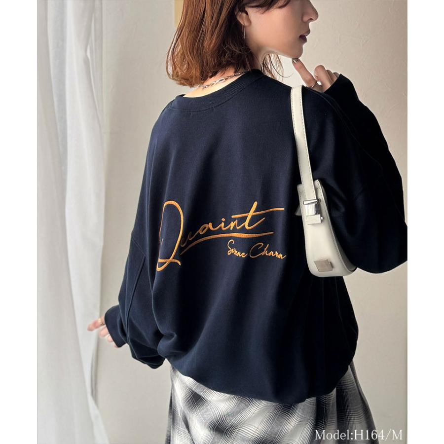 【 クラシカルエルフ classical elf 】スウェット レディース トップス サイン 風 刺繍 裏毛 レイヤードコーデ 着回し ゆるっと オーバーサイズ 大きいサイズ | classicalelf | 12