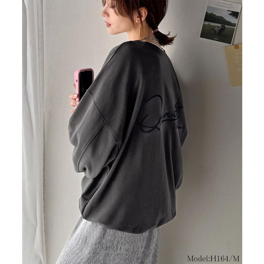 【 クラシカルエルフ classical elf 】スウェット レディース トップス サイン 風 刺繍 裏毛 レイヤードコーデ 着回し ゆるっと オーバーサイズ 大きいサイズ | classicalelf | 02