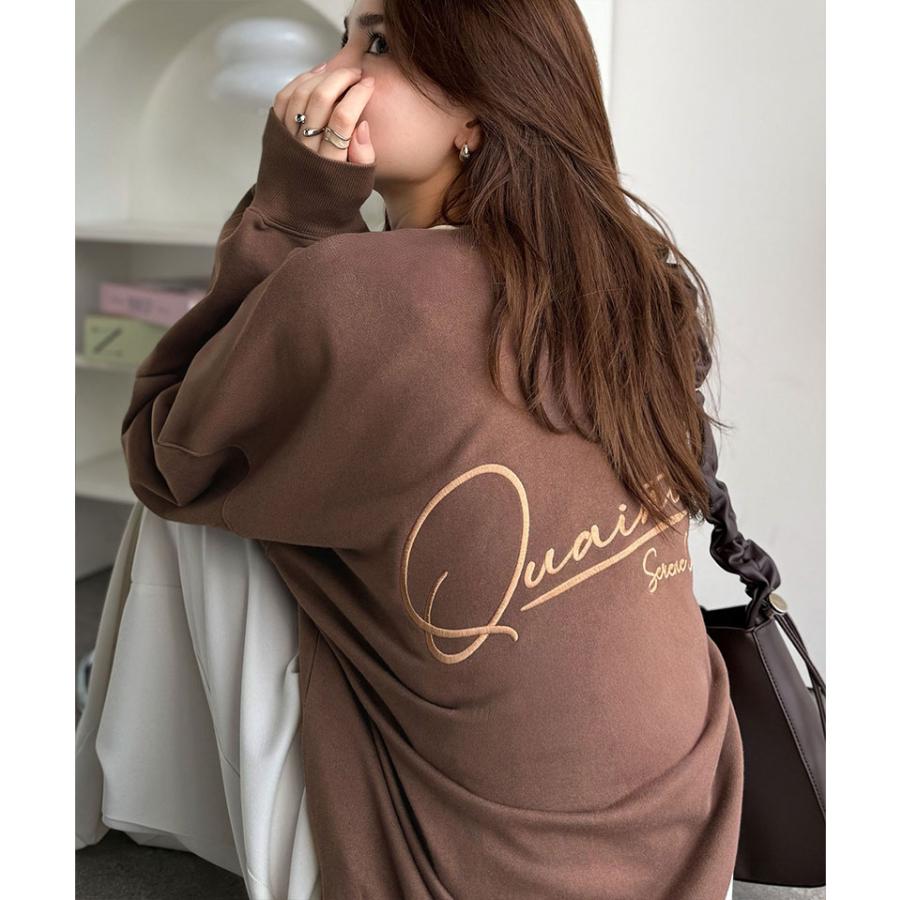 【 クラシカルエルフ classical elf 】スウェット レディース トップス サイン 風 刺繍 裏毛 レイヤードコーデ 着回し ゆるっと オーバーサイズ 大きいサイズ | classicalelf | 06