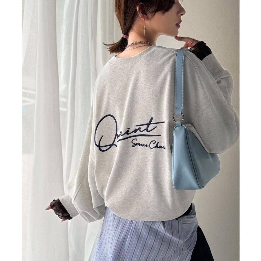 【 クラシカルエルフ classical elf 】スウェット レディース トップス サイン 風 刺繍 裏毛 レイヤードコーデ 着回し ゆるっと オーバーサイズ 大きいサイズ | classicalelf | 09