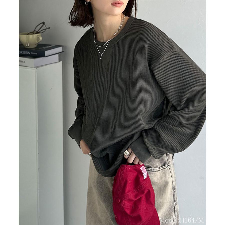 【 クラシカルエルフ classical elf 】 ロンt レディース ブランド トップス ニュアンス カラー 綿 100％ V ガゼット 付き ワッフル 素材 ロンT 長袖 | classicalelf | 10