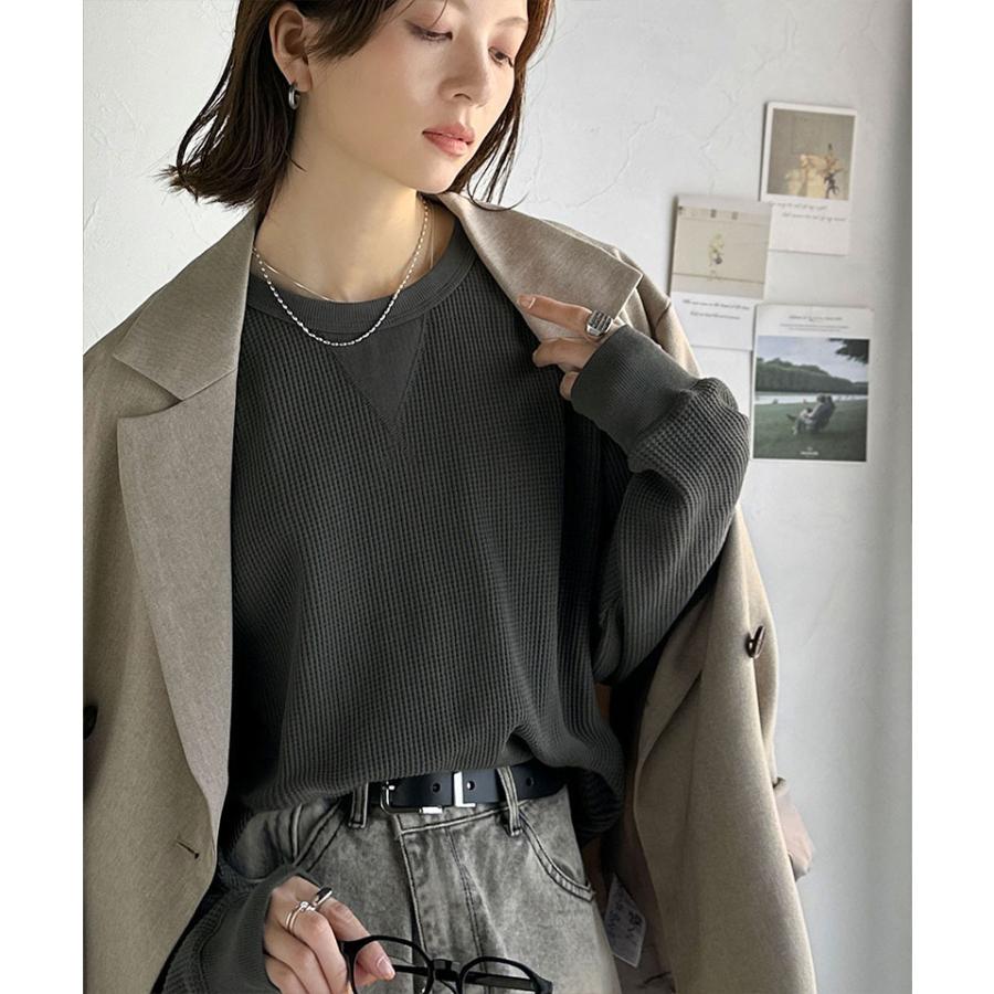 【 クラシカルエルフ classical elf 】 ロンt レディース ブランド トップス ニュアンス カラー 綿 100％ V ガゼット 付き ワッフル 素材 ロンT 長袖 | classicalelf | 11