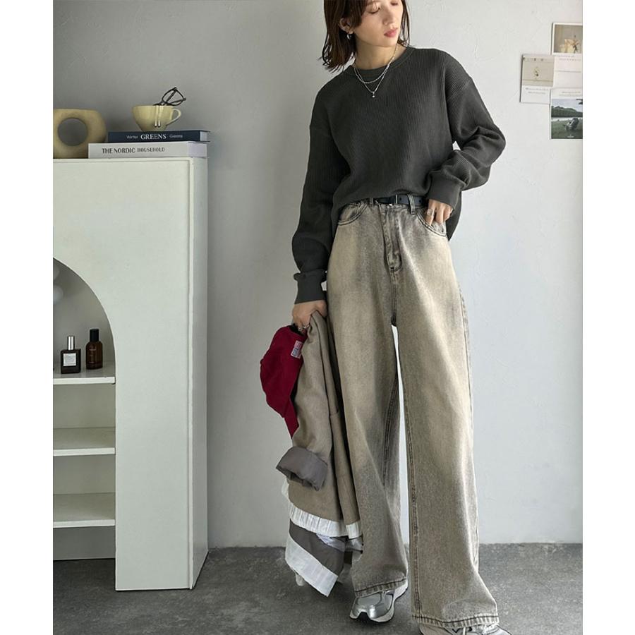 【 クラシカルエルフ classical elf 】 ロンt レディース ブランド トップス ニュアンス カラー 綿 100％ V ガゼット 付き ワッフル 素材 ロンT 長袖 | classicalelf | 12