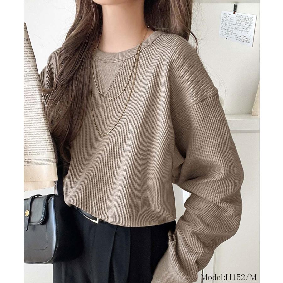 【 クラシカルエルフ classical elf 】 ロンt レディース ブランド トップス ニュアンス カラー 綿 100％ V ガゼット 付き ワッフル 素材 ロンT 長袖 | classicalelf | 13