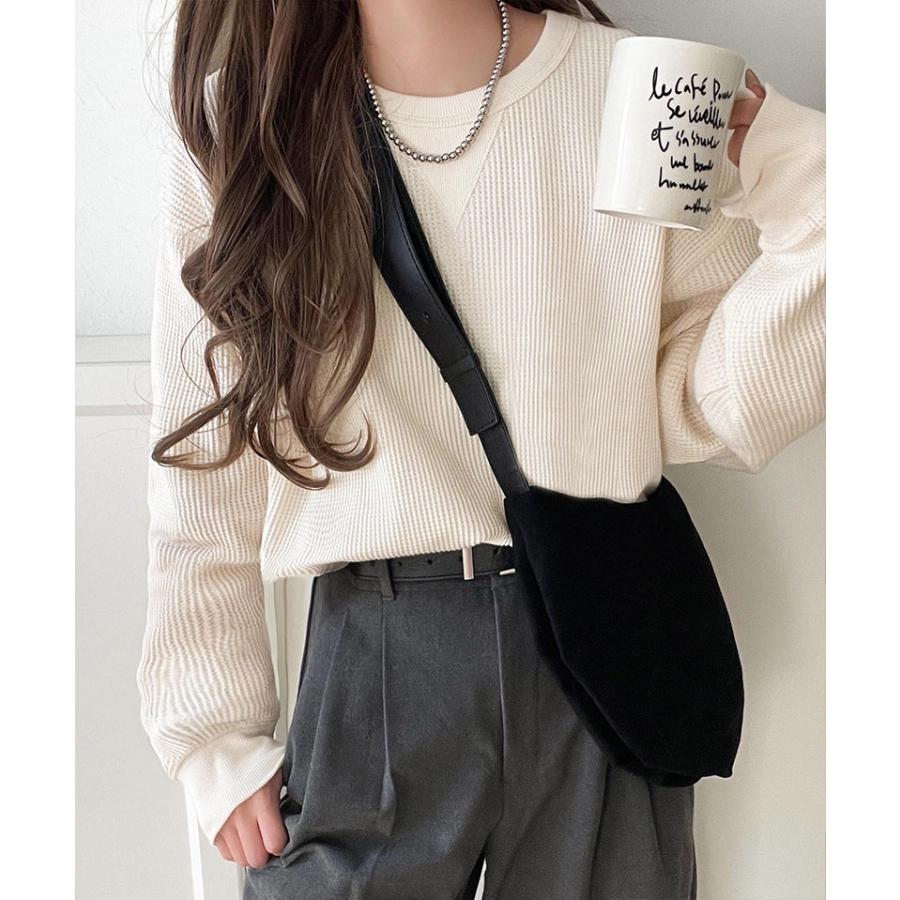 【 クラシカルエルフ classical elf 】 ロンt レディース ブランド トップス ニュアンス カラー 綿 100％ V ガゼット 付き ワッフル 素材 ロンT 長袖 | classicalelf | 05