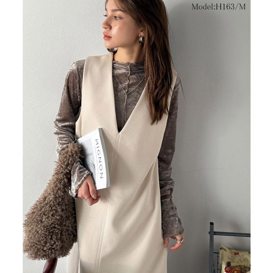 【 クラシカルエルフ classical elf 】ワンピース 秋冬 きれいめ レディース 前後2way ハーフジップ ジャンプスカート ロング丈 ジャンスカ ストレスフリー | classicalelf | 13