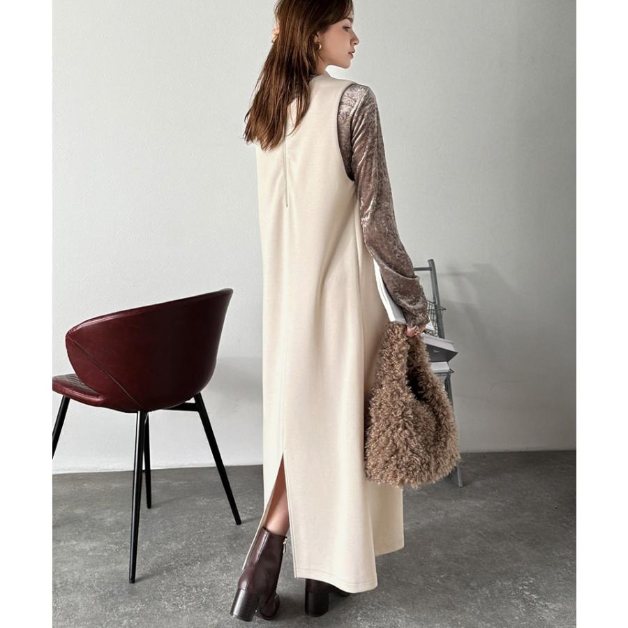 【 クラシカルエルフ classical elf 】ワンピース 秋冬 きれいめ レディース 前後2way ハーフジップ ジャンプスカート ロング丈 ジャンスカ ストレスフリー | classicalelf | 14