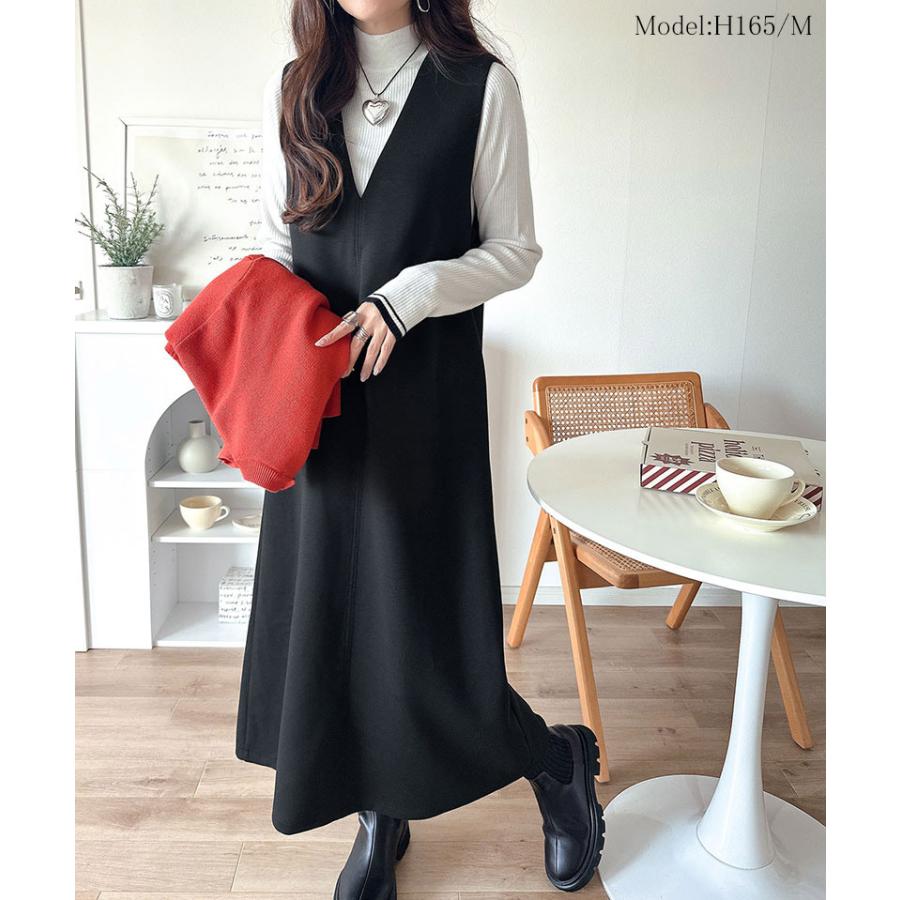 【 クラシカルエルフ classical elf 】ワンピース 秋冬 きれいめ レディース 前後2way ハーフジップ ジャンプスカート ロング丈 ジャンスカ ストレスフリー | classicalelf | 02