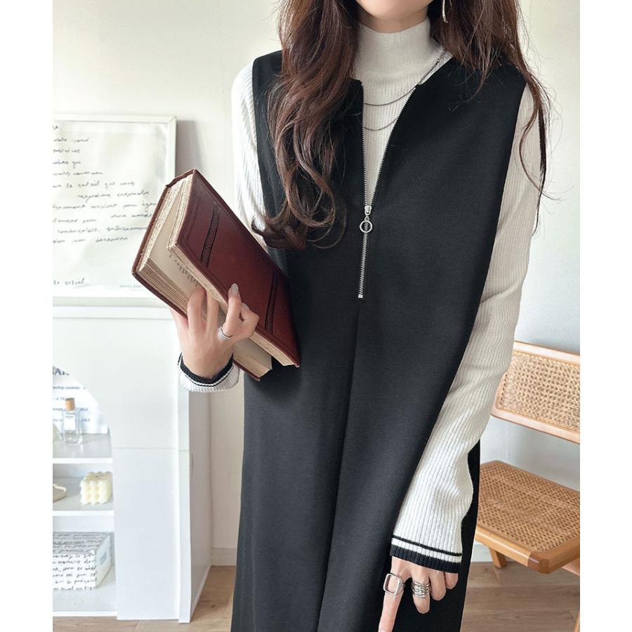 【 クラシカルエルフ classical elf 】ワンピース 秋冬 きれいめ レディース 前後2way ハーフジップ ジャンプスカート ロング丈 ジャンスカ ストレスフリー | classicalelf | 03