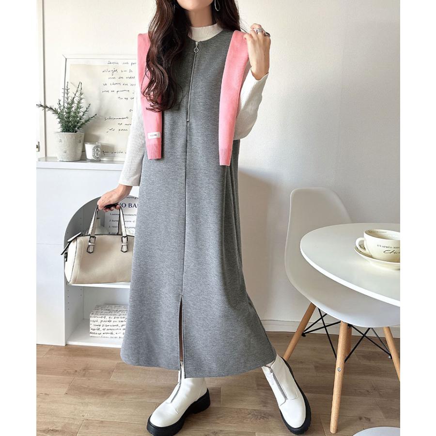 【 クラシカルエルフ classical elf 】ワンピース 秋冬 きれいめ レディース 前後2way ハーフジップ ジャンプスカート ロング丈 ジャンスカ ストレスフリー | classicalelf | 08