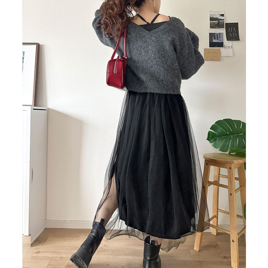 【 クラシカルエルフ classical elf 】ワンピース 秋冬 きれいめ レディース 褒められ マルチ way ニット チュール ワンピ セットアイテム ロングシーズン | classicalelf | 11