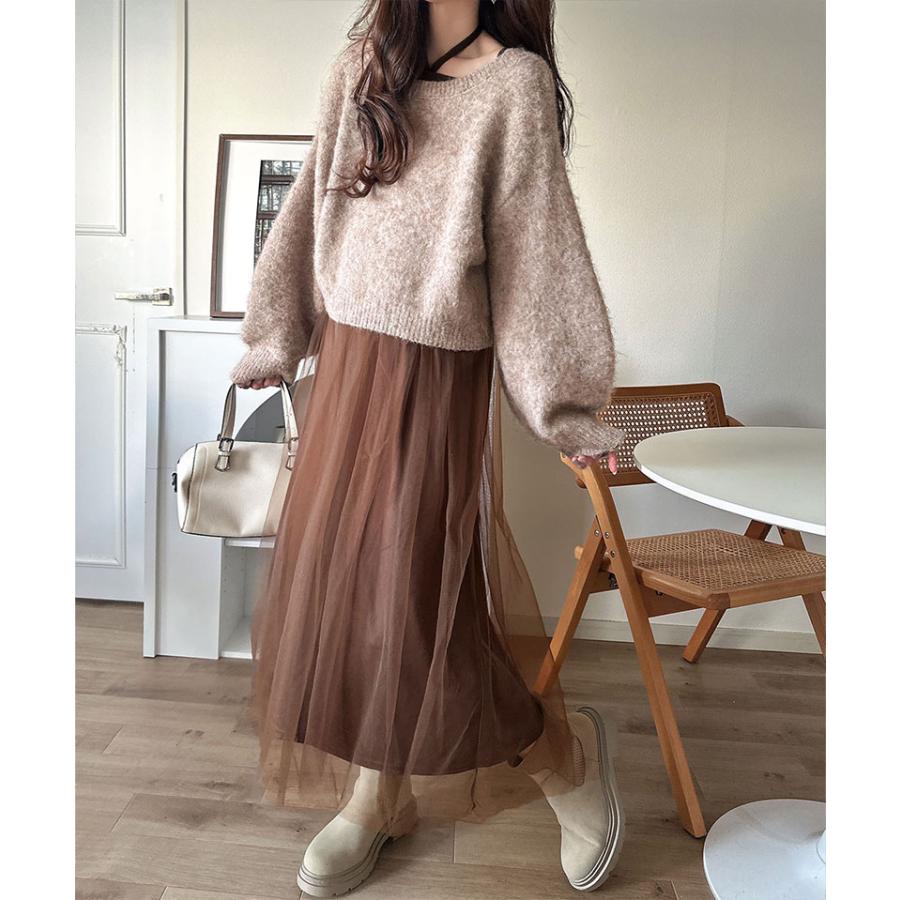 【 クラシカルエルフ classical elf 】ワンピース 秋冬 きれいめ レディース 褒められ マルチ way ニット チュール ワンピ セットアイテム ロングシーズン | classicalelf | 13