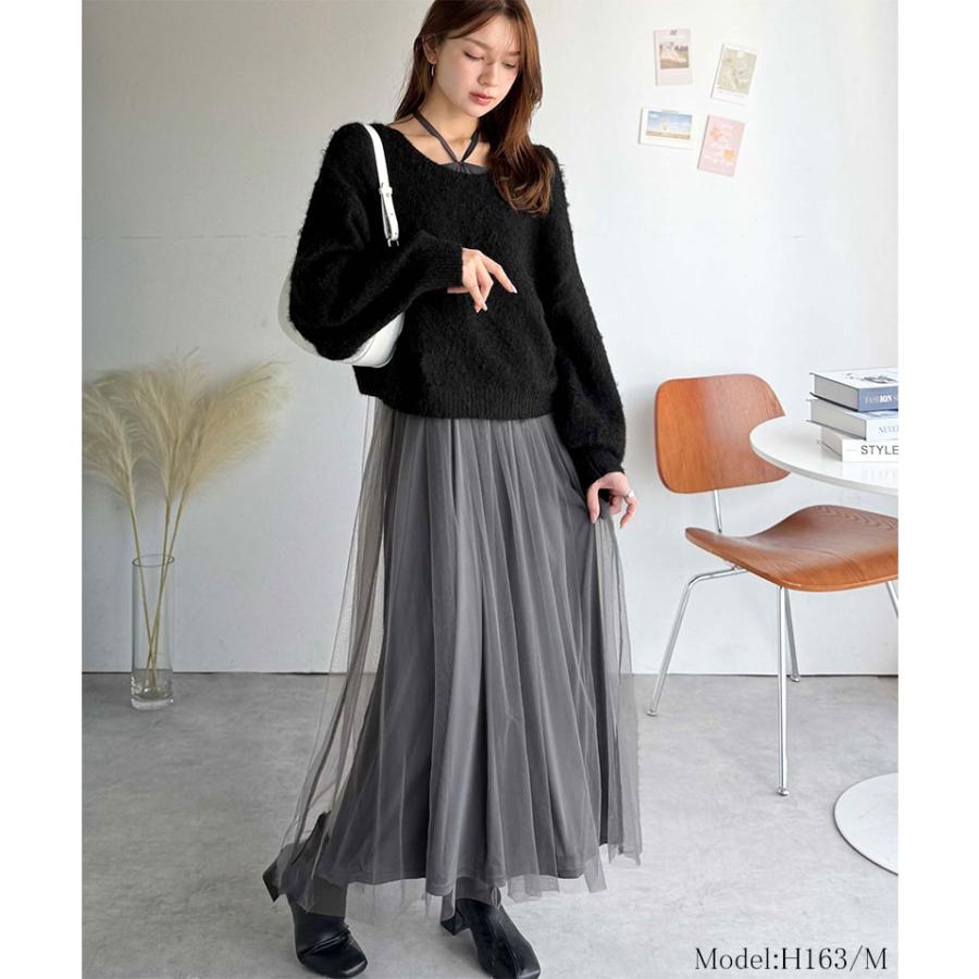 【 クラシカルエルフ classical elf 】ワンピース 秋冬 きれいめ レディース 褒められ マルチ way ニット チュール ワンピ セットアイテム ロングシーズン | classicalelf | 02