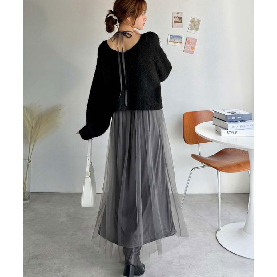 【 クラシカルエルフ classical elf 】ワンピース 秋冬 きれいめ レディース 褒められ マルチ way ニット チュール ワンピ セットアイテム ロングシーズン | classicalelf | 06