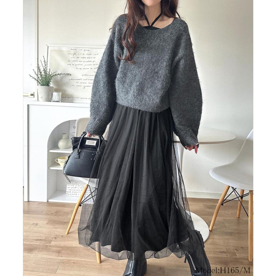 【 クラシカルエルフ classical elf 】ワンピース 秋冬 きれいめ レディース 褒められ マルチ way ニット チュール ワンピ セットアイテム ロングシーズン | classicalelf | 07