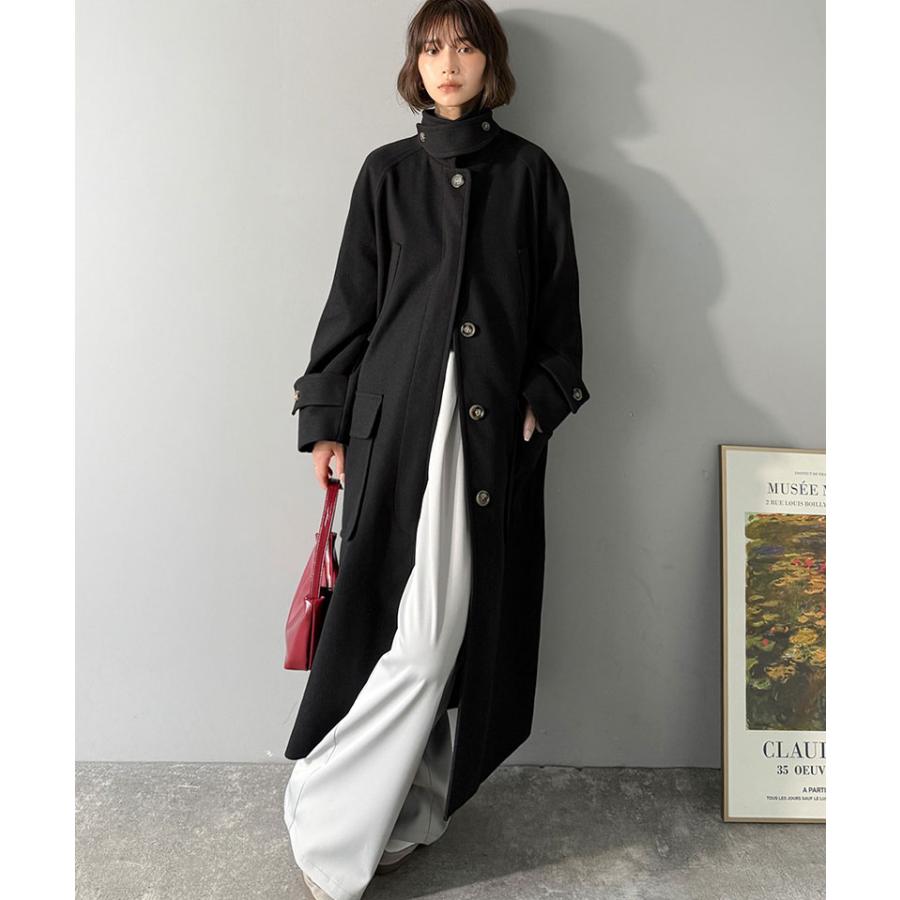【 クラシカルエルフ classical elf 】ステンカラーコートレディース アウター コート ロング丈 比翼 上品 シンプル 高級感 スタンドカラー | classicalelf | 04